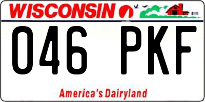 WI license plate 046PKF