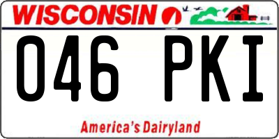 WI license plate 046PKI