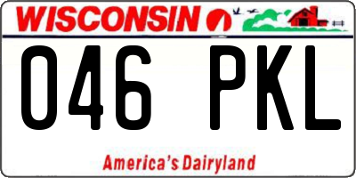 WI license plate 046PKL