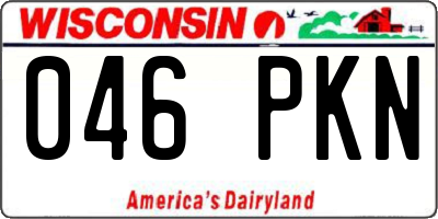 WI license plate 046PKN