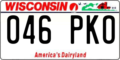 WI license plate 046PKO