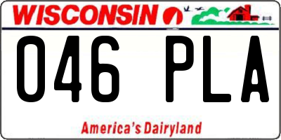 WI license plate 046PLA