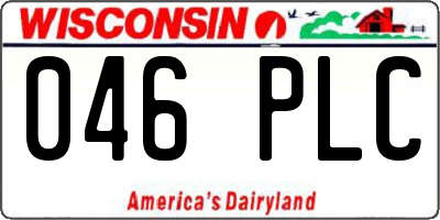 WI license plate 046PLC