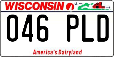 WI license plate 046PLD