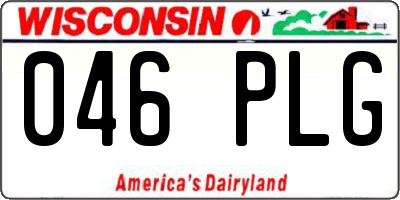WI license plate 046PLG