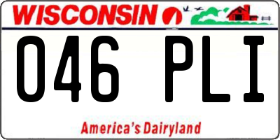 WI license plate 046PLI
