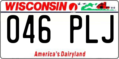 WI license plate 046PLJ