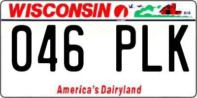 WI license plate 046PLK