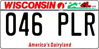 WI license plate 046PLR