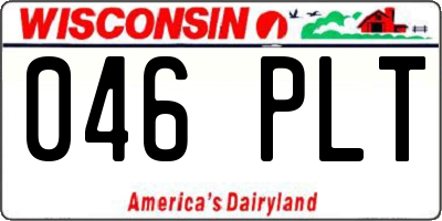 WI license plate 046PLT