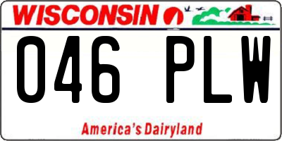 WI license plate 046PLW