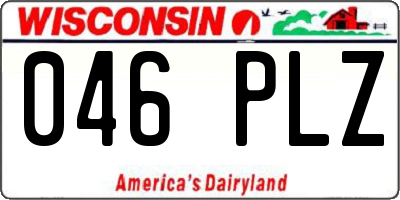 WI license plate 046PLZ
