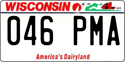 WI license plate 046PMA