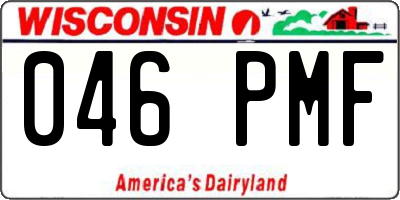 WI license plate 046PMF