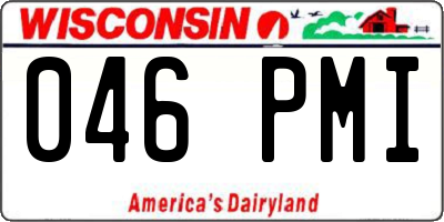 WI license plate 046PMI