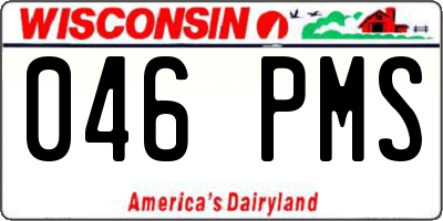 WI license plate 046PMS