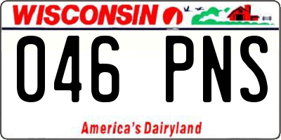 WI license plate 046PNS