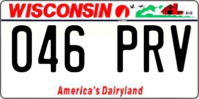 WI license plate 046PRV
