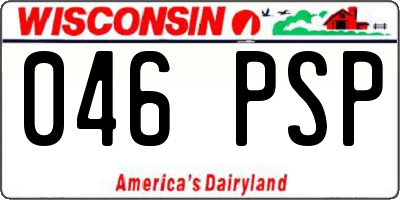 WI license plate 046PSP