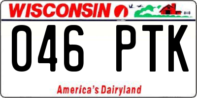 WI license plate 046PTK
