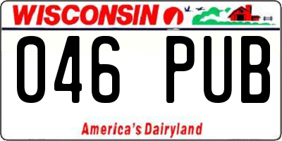 WI license plate 046PUB