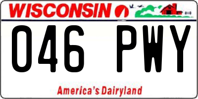 WI license plate 046PWY