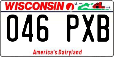 WI license plate 046PXB