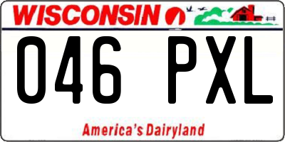 WI license plate 046PXL