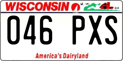 WI license plate 046PXS
