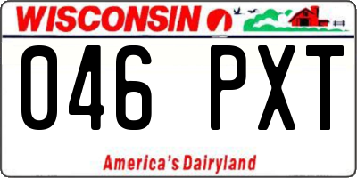 WI license plate 046PXT