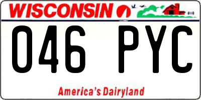 WI license plate 046PYC