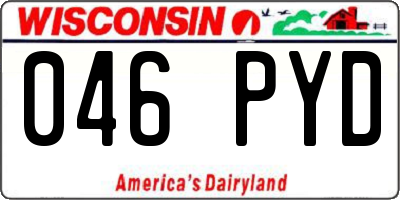 WI license plate 046PYD