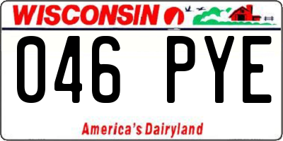 WI license plate 046PYE