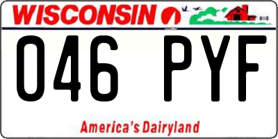 WI license plate 046PYF