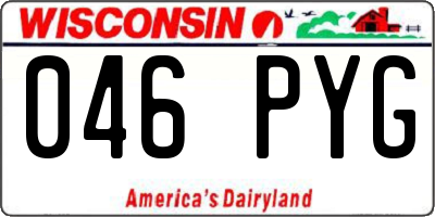 WI license plate 046PYG