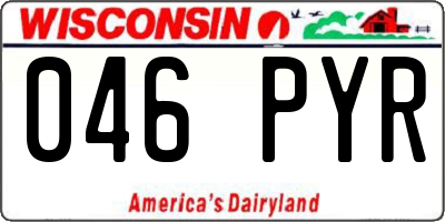 WI license plate 046PYR