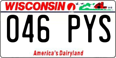 WI license plate 046PYS