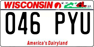 WI license plate 046PYU