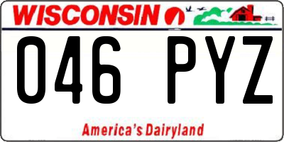 WI license plate 046PYZ