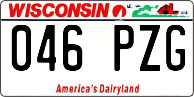 WI license plate 046PZG