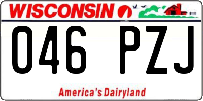 WI license plate 046PZJ