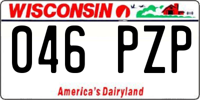 WI license plate 046PZP