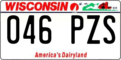 WI license plate 046PZS
