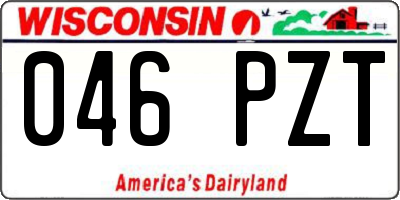WI license plate 046PZT