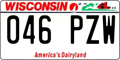 WI license plate 046PZW