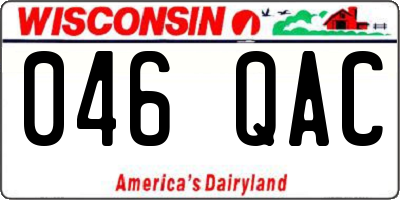 WI license plate 046QAC
