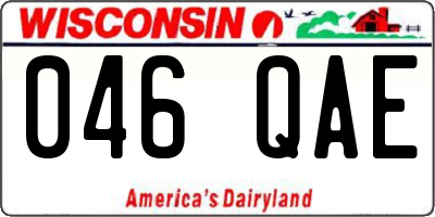 WI license plate 046QAE