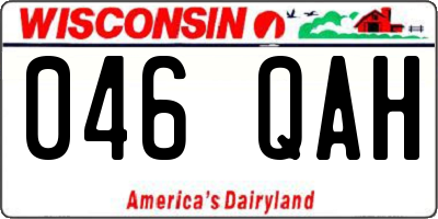 WI license plate 046QAH