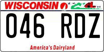 WI license plate 046RDZ