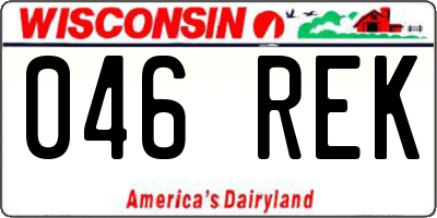 WI license plate 046REK